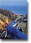 Photography of Harley Davidon overlooking the ocean